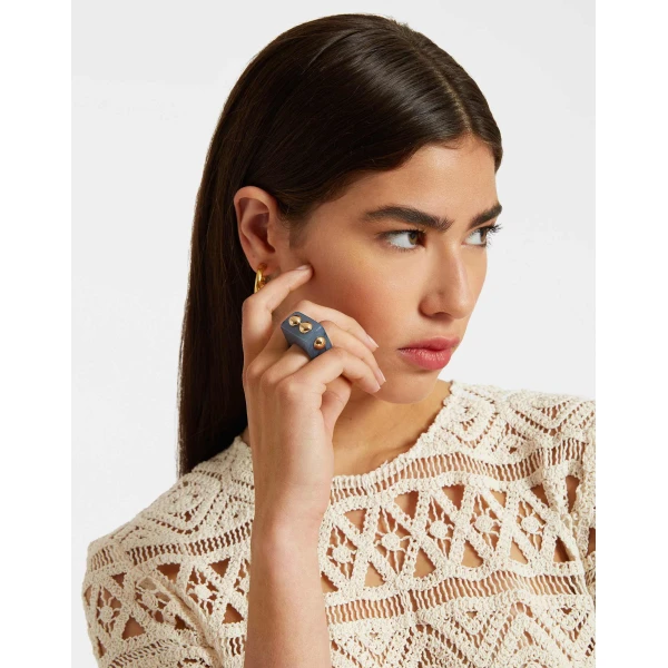 La DoubleJ Nefertiti Ring in Teal, view 6