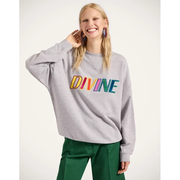 La DoubleJ Off Court Sweatshirt in Divine Grey, view 2