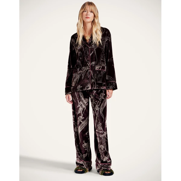 La DoubleJ Pajama Pants in Bamboo Burgundy, view 2