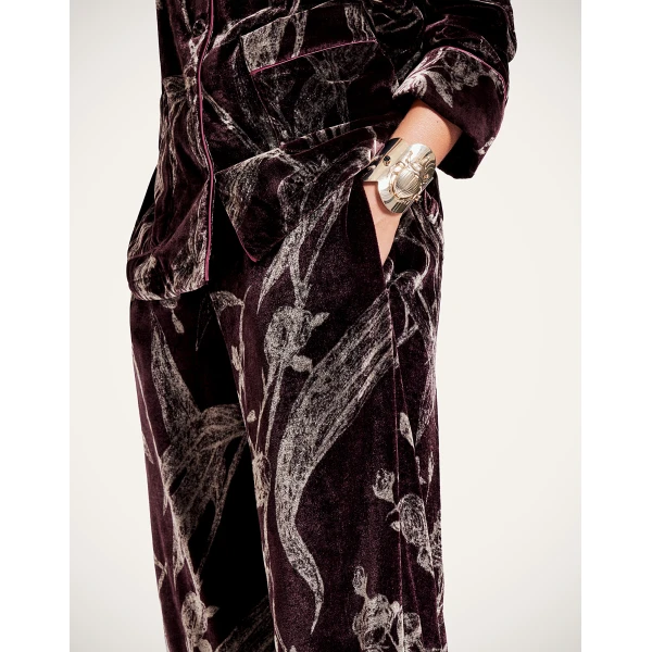 La DoubleJ Pajama Pants in Bamboo Burgundy, view 4