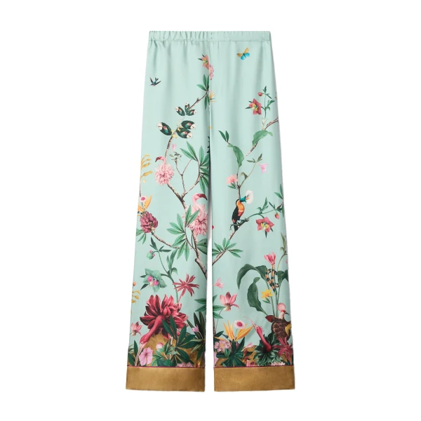 La DoubleJ Pajama Pants in Zooflora Light Blue