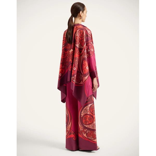 La DoubleJ Palazzo Pants in Alchemy Dark Red at Luxury Shoes 