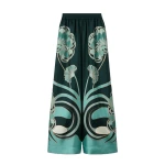 La DoubleJ Palazzo Pants in Blooming Tulip Dark Green