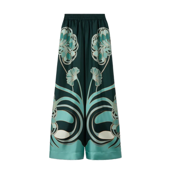 Palazzo Pants in Blooming Tulip Dark Green