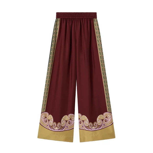 Palazzo Pants in Kells Swirl Burgundy