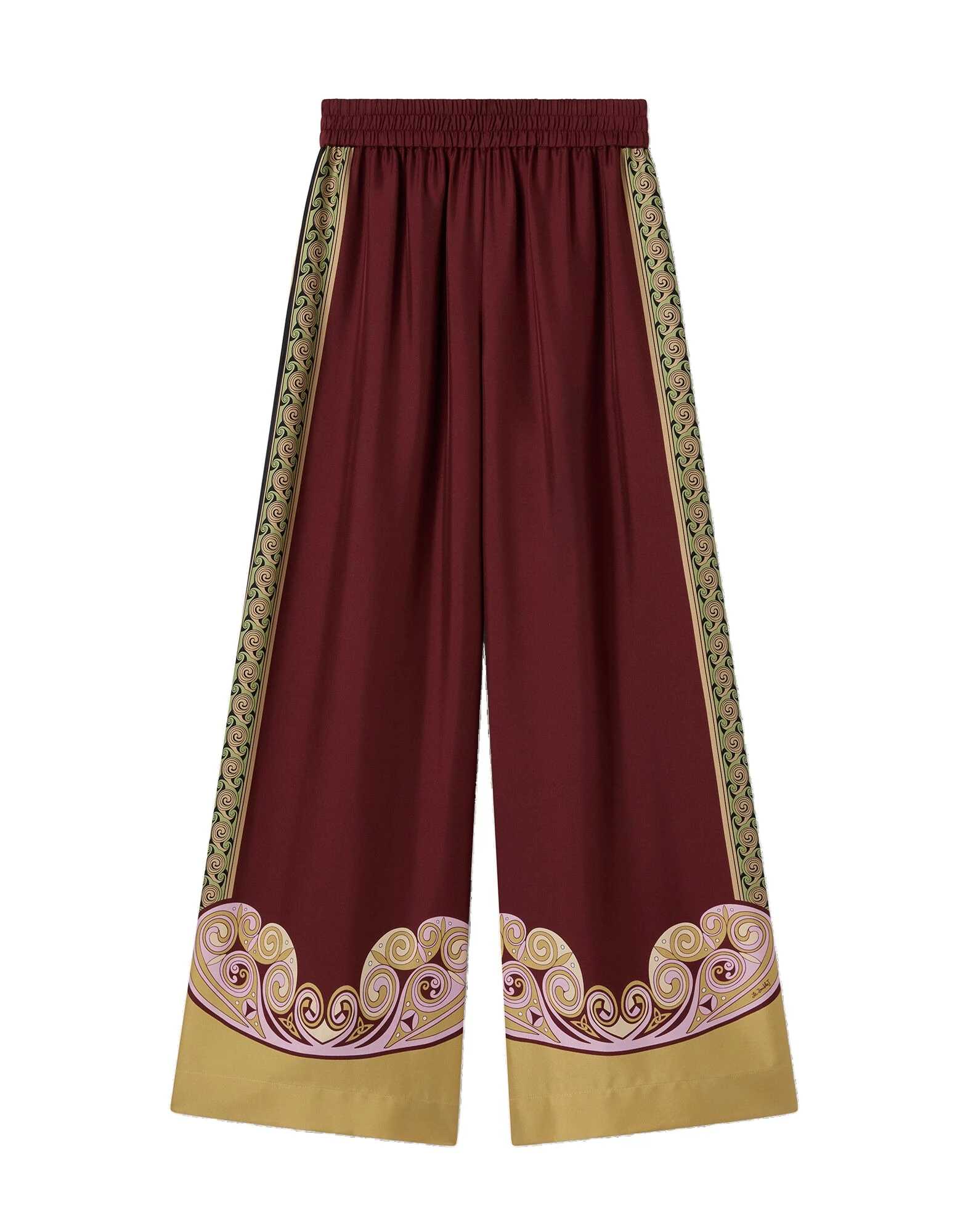 La DoubleJ Palazzo Pants in Kells Swirl Burgundy at Luxury Shoes La DoubleJ Palazzo Pants in Kells Swirl Burgundy at Luxury Shoes