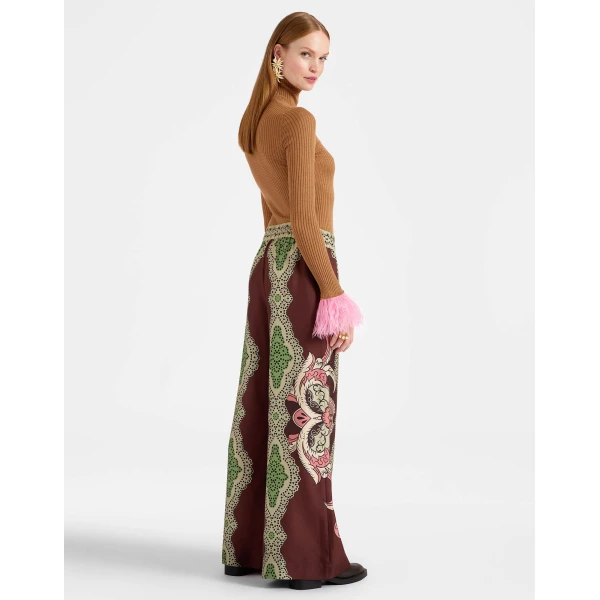 La DoubleJ Palazzo Pants in Portal Brown, view 4