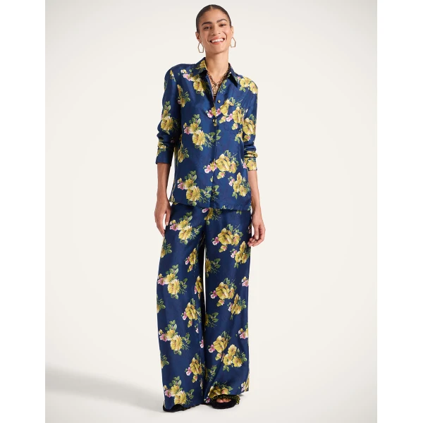 La DoubleJ Palazzo Pants in Riptide Midnight Blue, view 2