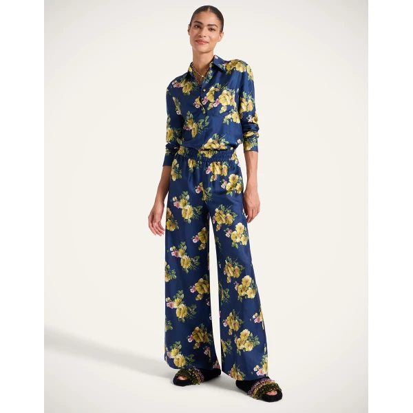 La DoubleJ Palazzo Pants in Riptide Midnight Blue, view 4