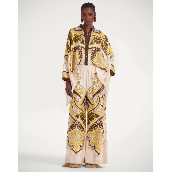 La DoubleJ Palazzo Pants in Spells Yellow, view 2