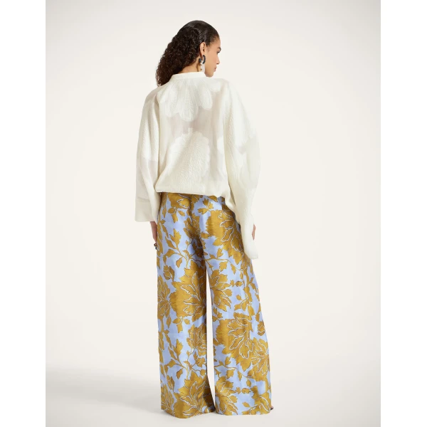 La DoubleJ Palazzo Pants in Tangle Light Blue at Luxury Shoes 