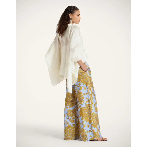 La DoubleJ Palazzo Pants in Tangle Light Blue at Luxury Shoes 
