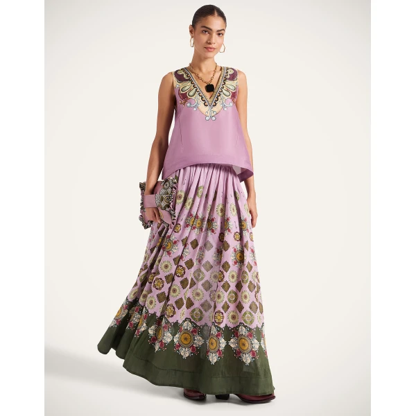 La DoubleJ Palme D’Or Skirt in Nucleus Dusty Pink, view 2