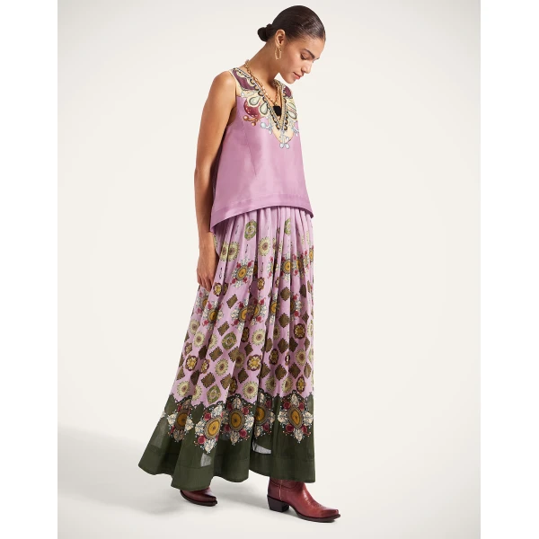 La DoubleJ Palme D’Or Skirt in Nucleus Dusty Pink, view 5
