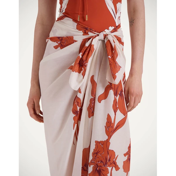 La DoubleJ Pareo in Iris Dark Orange at Luxury Shoes 