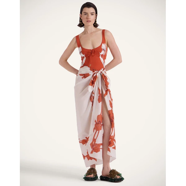 La DoubleJ Pareo in Iris Dark Orange at Luxury Shoes 
