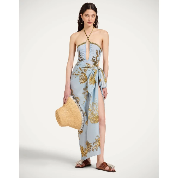 La DoubleJ Pareo in Oceania Light Blue at Luxury Shoes 