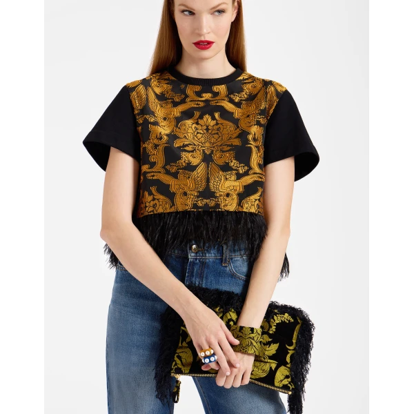 La DoubleJ Party Pochette in Cherubs Black at Luxury Shoes 