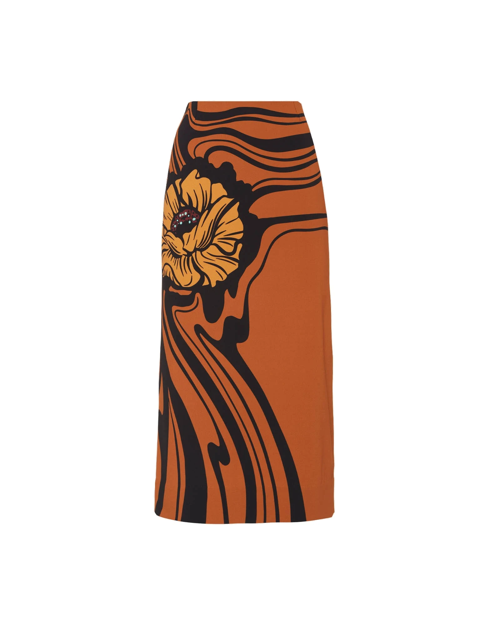 La DoubleJ Pencil Skirt in Big Blooms Brown La DoubleJ Pencil Skirt in Big Blooms Brown