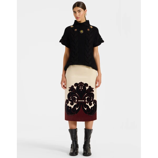 La DoubleJ Pencil Skirt in Corsini Cream, view 3