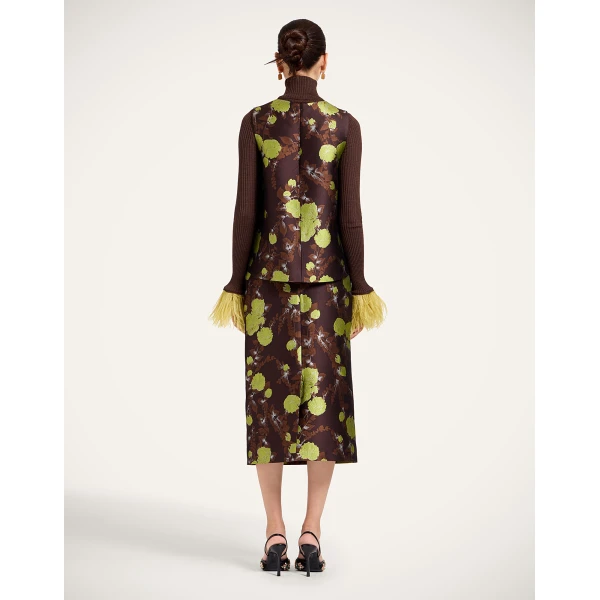 La DoubleJ Pencil Skirt in Devon Brown at Luxury Shoes 