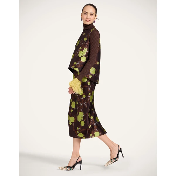 La DoubleJ Pencil Skirt in Devon Brown at Luxury Shoes 