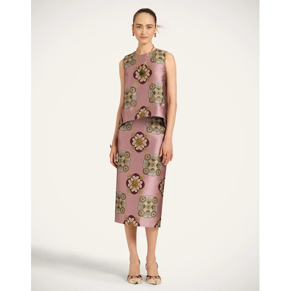 La DoubleJ Pencil Skirt in Nucleus Dusty Pink, view 4