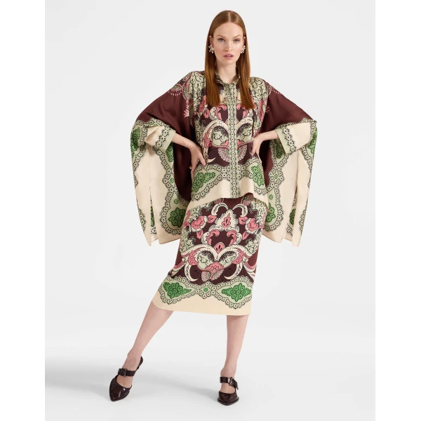 La DoubleJ Pencil Skirt in Portal Brown, view 2