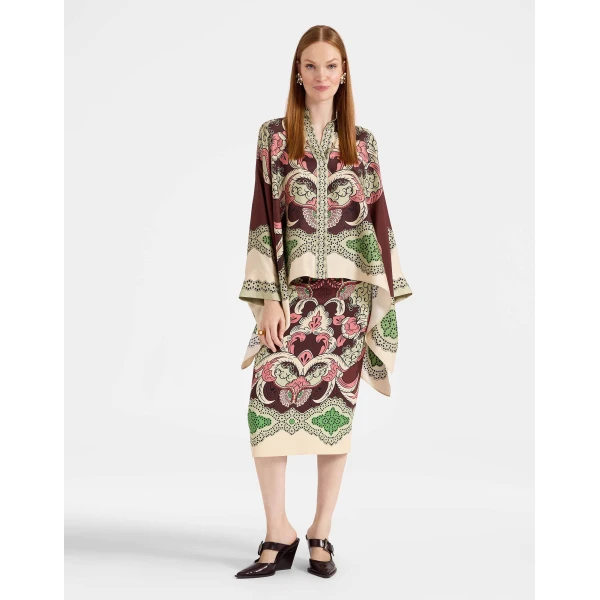 La DoubleJ Pencil Skirt in Portal Brown, view 4