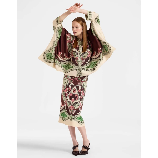 La DoubleJ Pencil Skirt in Portal Brown, view 5