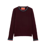 La DoubleJ Picket Crew Neck in Burgundy at Luxury Shoes La DoubleJ Picket Crew Neck in Burgundy at Luxury Shoes