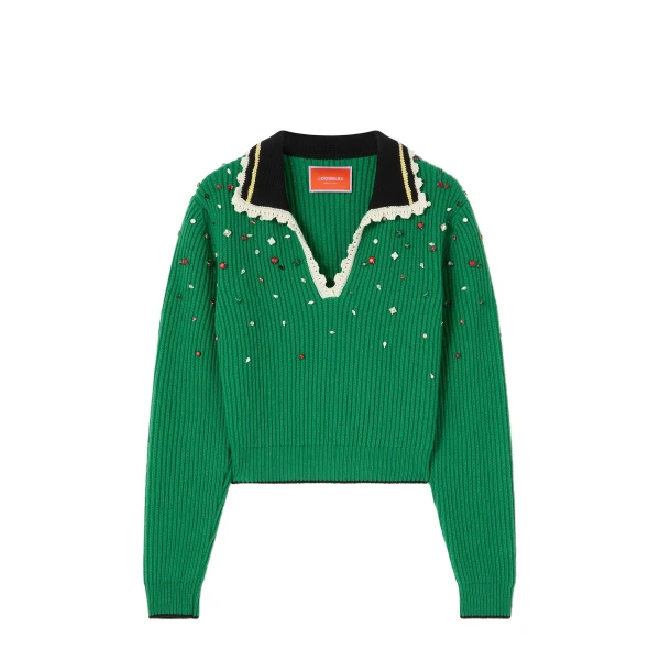 Picket High Sweater in Green