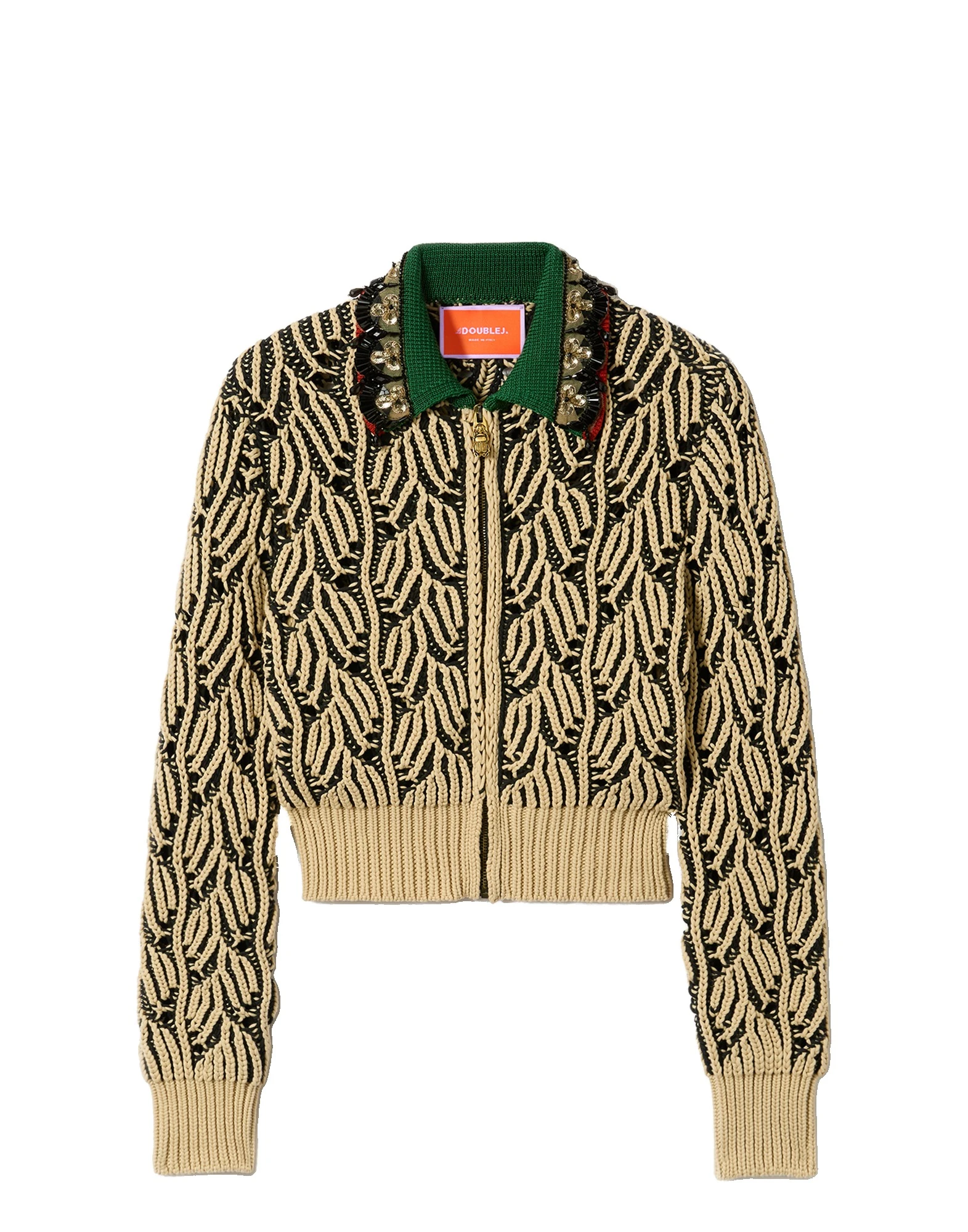 La DoubleJ Picture Cardigan in Bicolor Black & Beige La DoubleJ Picture Cardigan in Bicolor Black & Beige