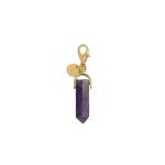 La DoubleJ Pillar Charm in 24K Gold Plate & Amethyst
