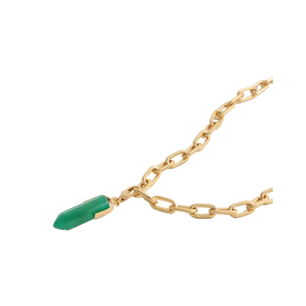 Pillar Charm in 24K Gold Plate & Aventurine
