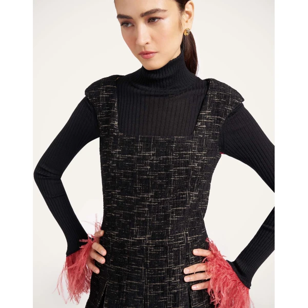 La DoubleJ Pixie Dress in Bicolor Black at Luxury Shoes 