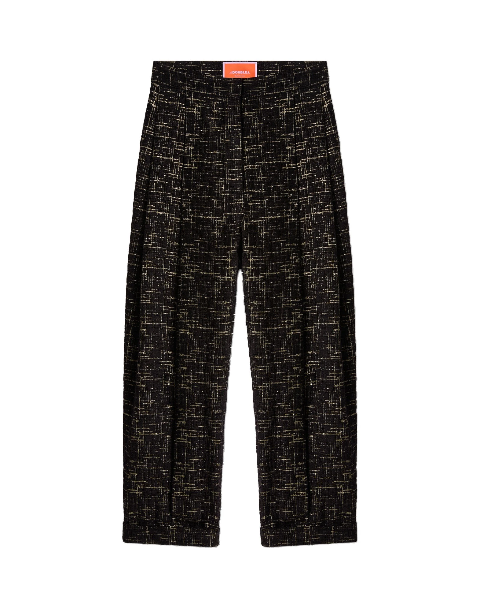 La DoubleJ Pleated Pants in Bicolor Black at Luxury Shoes La DoubleJ Pleated Pants in Bicolor Black at Luxury Shoes