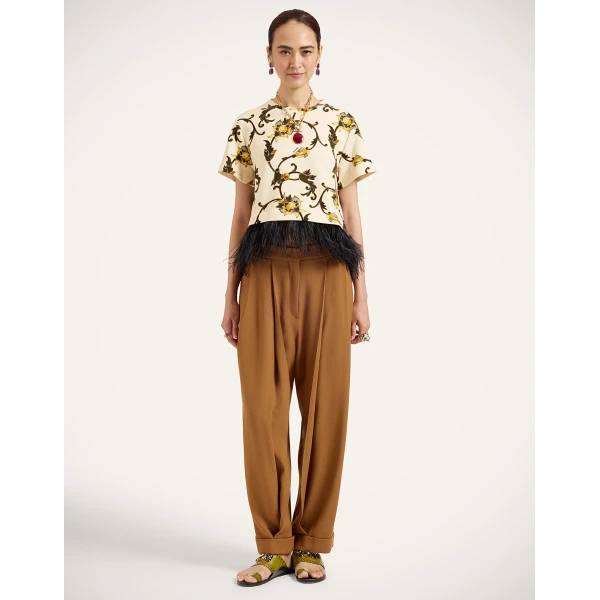 La DoubleJ Pleated Pants in Tobacco at Luxury Shoes 