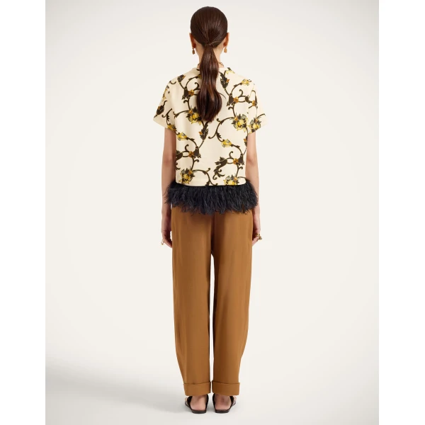 La DoubleJ Pleated Pants in Tobacco at Luxury Shoes 