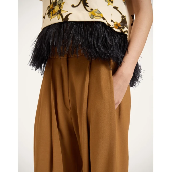 La DoubleJ Pleated Pants in Tobacco at Luxury Shoes 