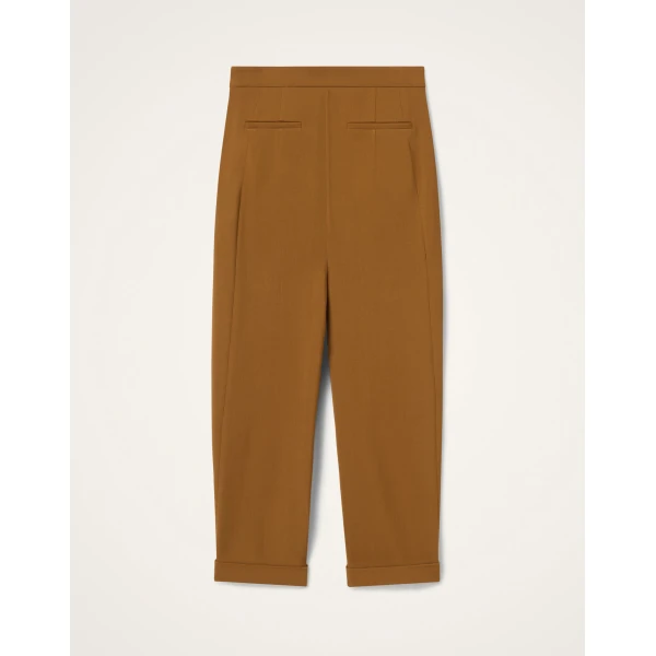 La DoubleJ Pleated Pants in Tobacco at Luxury Shoes 