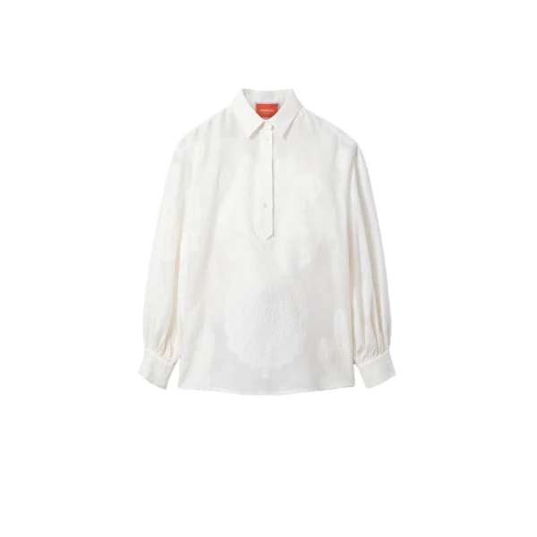 Poet Shirt in Pineapple Lace White