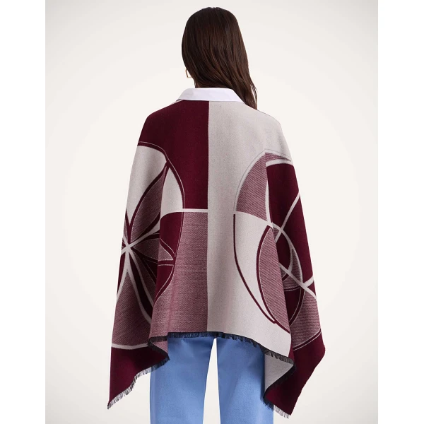 La DoubleJ Poncho in Eclipse Burgundy at Luxury Shoes 