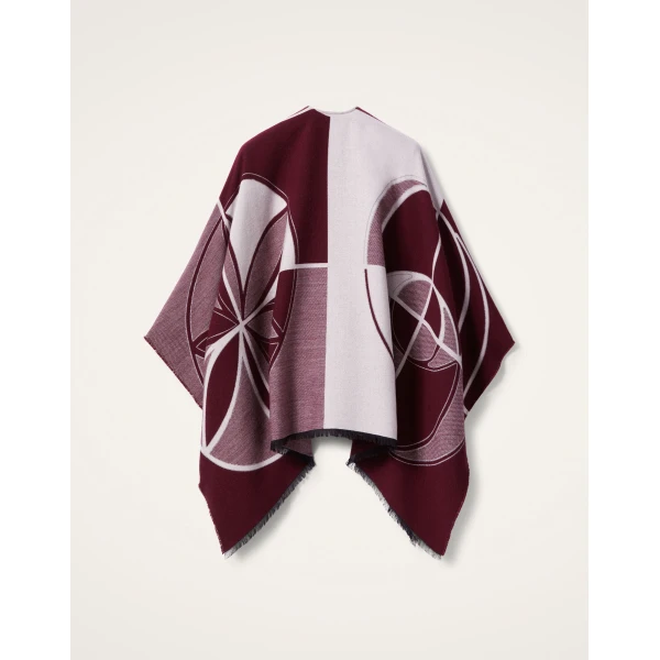 La DoubleJ Poncho in Eclipse Burgundy at Luxury Shoes 
