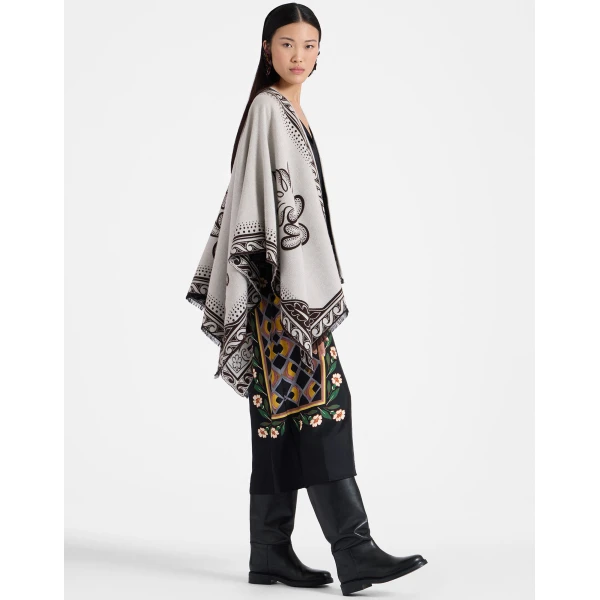 La DoubleJ Poncho in Herald Cream at Luxury Shoes 