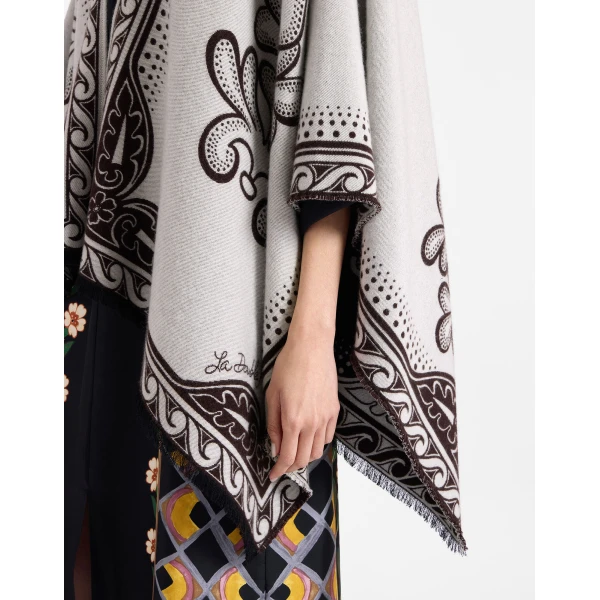 La DoubleJ Poncho in Herald Cream at Luxury Shoes 