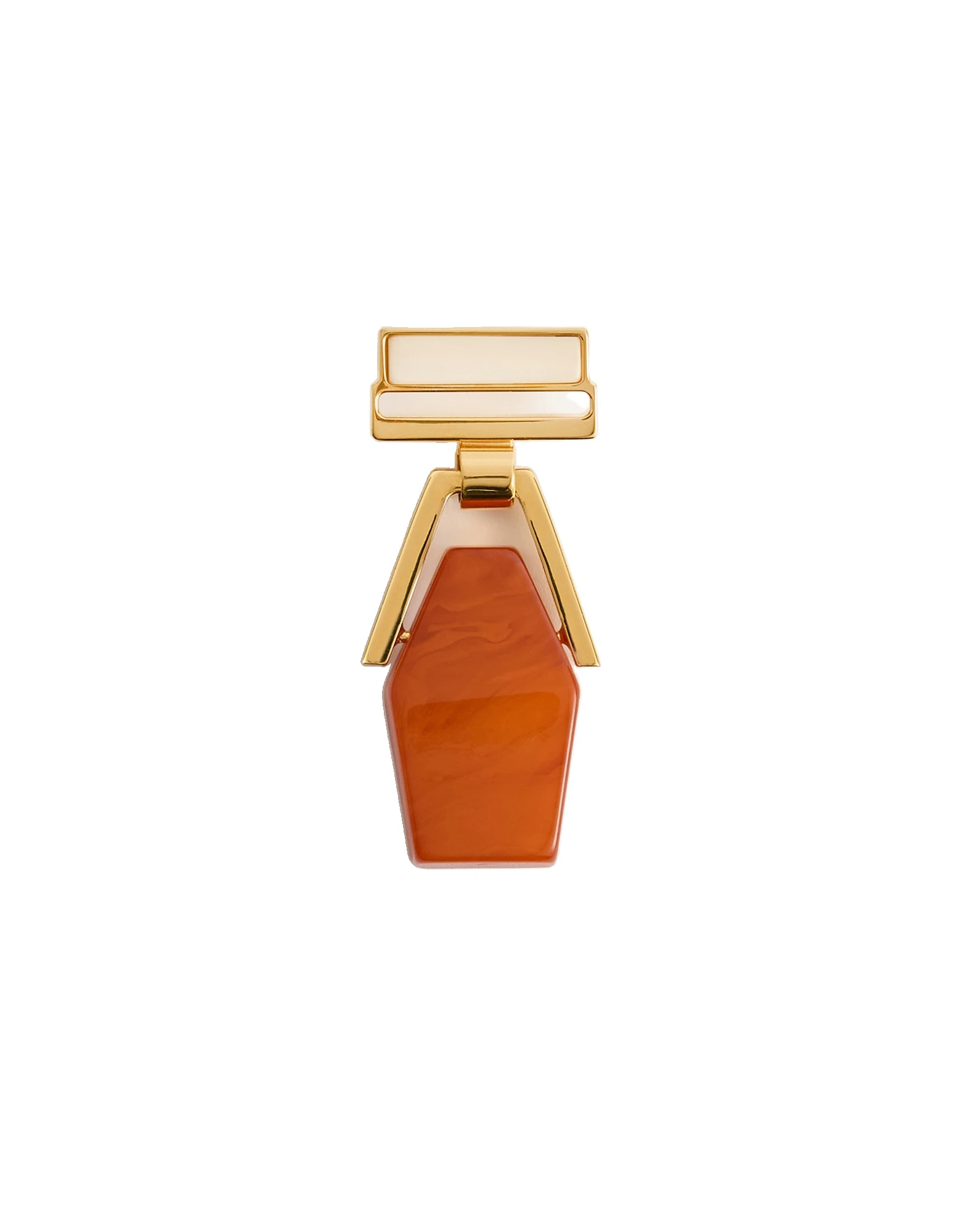 La DoubleJ Portal Brooch in 24K Gold Plate & Orange Resin La DoubleJ Portal Brooch in 24K Gold Plate & Orange Resin