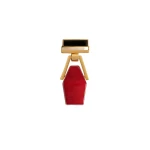 La DoubleJ Portal Brooch in 24K Gold Plate & Red Resin La DoubleJ Portal Brooch in 24K Gold Plate & Red Resin