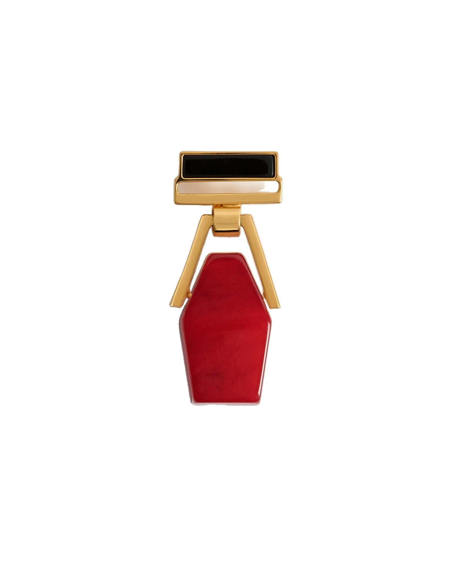 La DoubleJ Portal Brooch in 24K Gold Plate & Red Resin La DoubleJ Portal Brooch in 24K Gold Plate & Red Resin