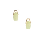 La DoubleJ Portal Earrings in 24K Gold Plate & Green Resin at Luxury Shoes 